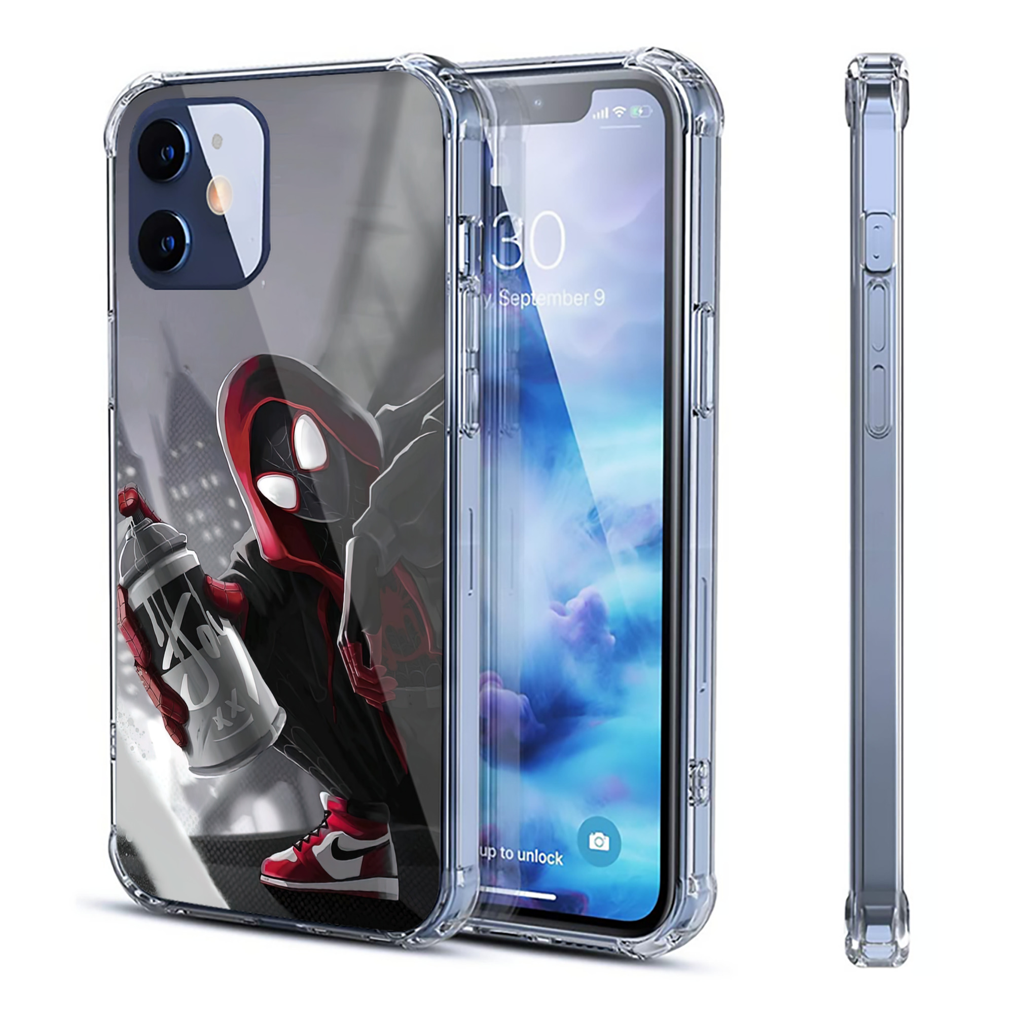 （画像用） Spider Man スパイダーマン 【iPhone 12シリーズ対応】透明スマホケース（クリアソフトケース）
